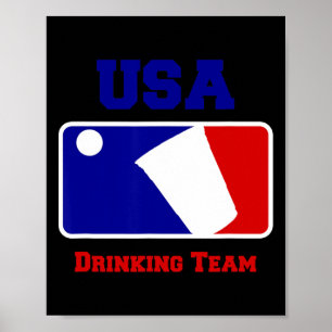 Poster Usa Drick Team Funny Party Beer Pong Jeu
