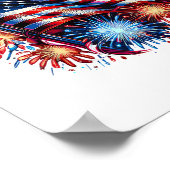 Poster USA Flag Fireworks Patriotic (Coin)