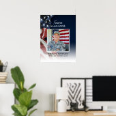 Poster USA Flag Life Celebration Photo Télécharger Funéra (Bureau à domicile)