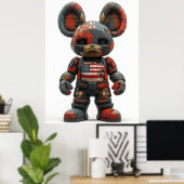 Poster USA Flag Mascot — Modern Patriotic Wall Art (Bureau à domicile)