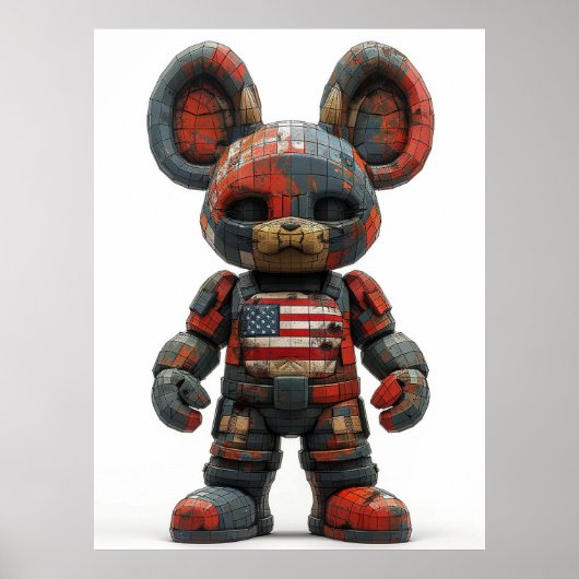 Poster USA Flag Mascot — Modern Patriotic Wall Art (Devant)