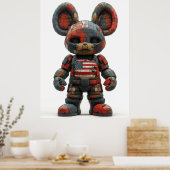 Poster USA Flag Mascot — Modern Patriotic Wall Art (Cuisine)