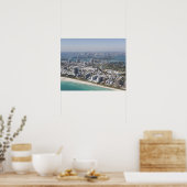 Poster USA, Floride, Miami, Cityscape avec plage 3 (Cuisine)