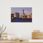 Poster USA, Floride, Miami skyline à crépuscule 2 (Cuisine)