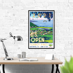 Poster USA Golf Open 2021 TORREY PINES cadeaux