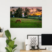 Poster USA, Lexington, Kentucky. Cheval solitaire au couc (Bureau à domicile)