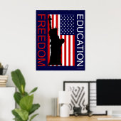 Poster USA - LIBERTÉ - ÉDUCATION (Bureau à domicile)