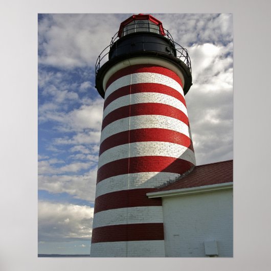 Poster USA, Maine, Lubec. West Quoddy Head LIghthouse (Devant)