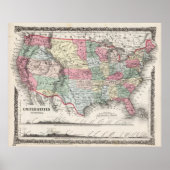 Poster USA Map 1859 (37"X30")USA Map 1859 37X30 (Devant)