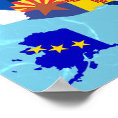 Poster USA Map State Flags Mosaic (Coin)