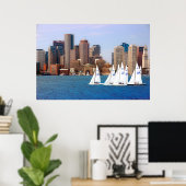 Poster USA, Massachusetts. Boston Waterfront Skyline 4 (Bureau à domicile)