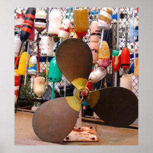 Poster USA, Massachusetts. Propeller And Floats