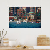 Poster USA, Massachusetts. Skyline Waterfront de Boston 2 (Cuisine)