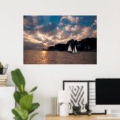 Poster USA, Massachusetts. Sunset (Bureau à domicile)