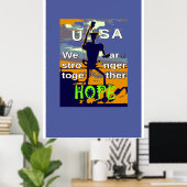 Poster USA Nous sommes forts ensemble Espoir (Bureau à domicile)