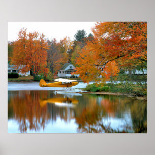 Poster USA, Nouvelle-Angleterre, New Hampshire. Plan flot