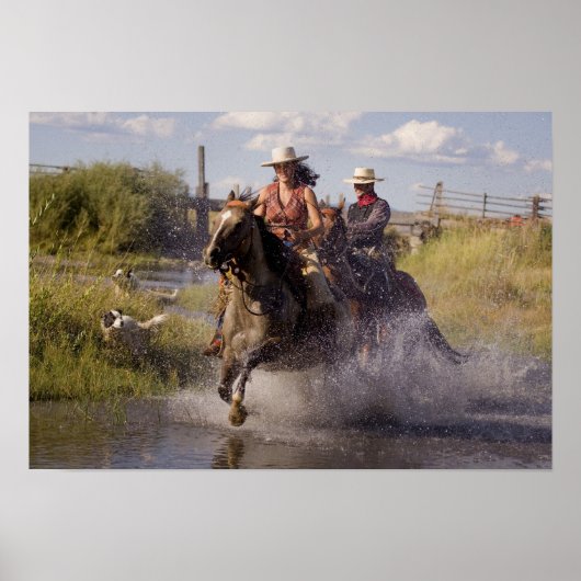 Poster USA, Oregon, Seneca, Ponderosa Ranch. Cowboy (Devant)