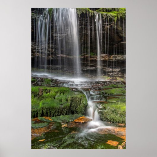 Poster USA, Pennsylvanie, Benton. Cascade délicate (Devant)