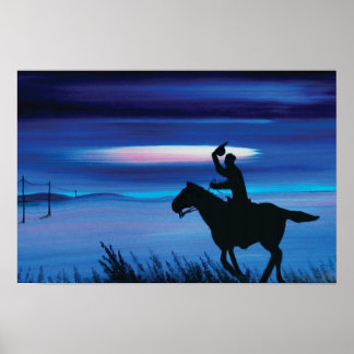 Poster USA Pony Express 🐎 Cowboy Rider Peinture