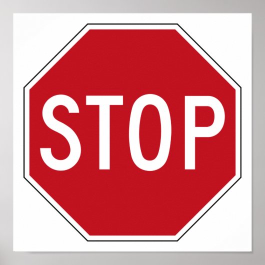 Poster USA Stop Sign (Devant)