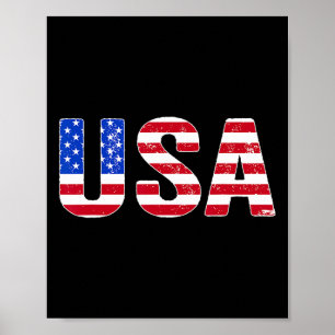 Poster Usa T Shirt Patriotique Drapeau Américain Hommes F