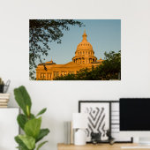 Poster USA, Texas, Austin. Capitol Building (1888) (Bureau à domicile)