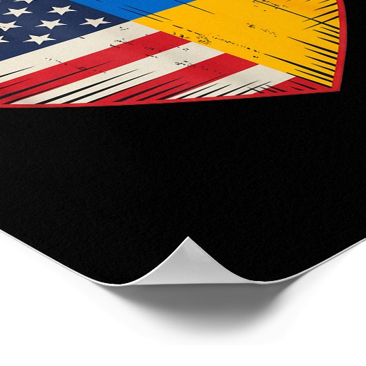 Poster Usa Ukraine Heart - Dual Citizenship (Coin)