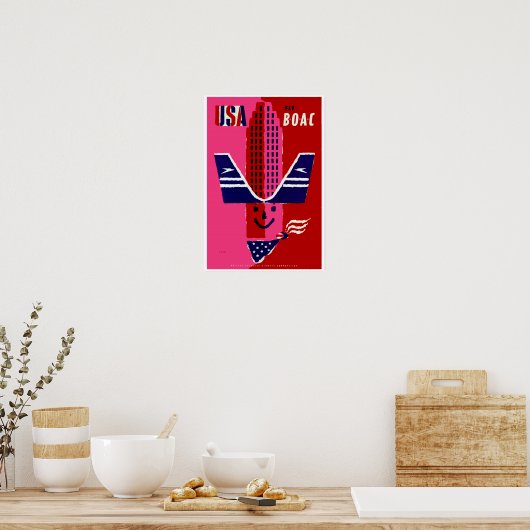 Poster USA ~ Vol BOAC (Cuisine)
