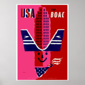 Poster USA ~ Vol BOAC (Devant)