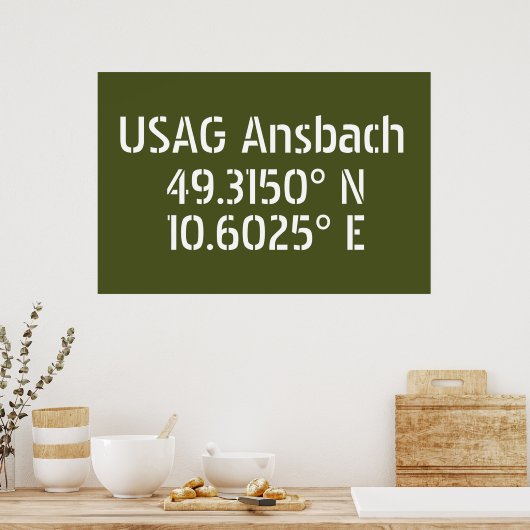 Poster USAG Ansbach Latitude Longitude (Cuisine)