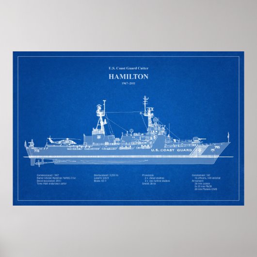 Poster USCG Cutter Hamilton whec-715 - ABD (Devant)