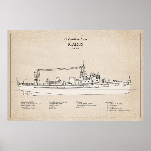 Poster USCG Cutter Icarus wpc-110 - SBD (Devant)