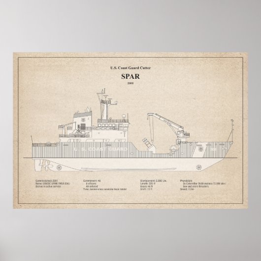 Poster USCG Cutter Spar wlb-206 - SBD (Devant)