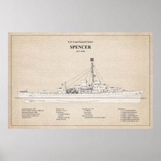 Poster USCG Cutter Spencer wpg-36 - SBD (Devant)