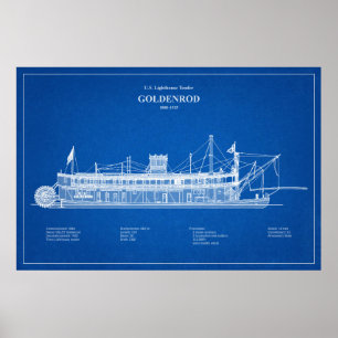 Poster USCG Lighthouse Tender Goldenrod - ABD