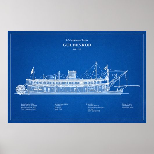 Poster USCG Lighthouse Tender Goldenrod - ABD (Devant)