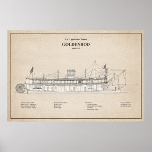 Poster USCG Lighthouse Tender Goldenrod - SBD