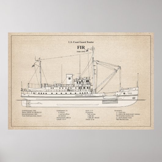 Poster USCG Tender Fir wlm-212 - SBD (Devant)