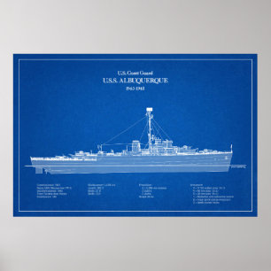 Poster USCG USS Albuquerque PF-7 - ABD