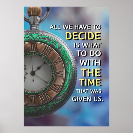 Poster Use Time Wisely Inspirational Quote (Devant)