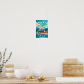 Poster Ushuaia Argentina Travel Art Vintage (Cuisine)