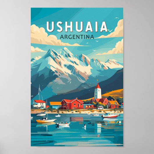 Poster Ushuaia Argentina Travel Art Vintage (Devant)