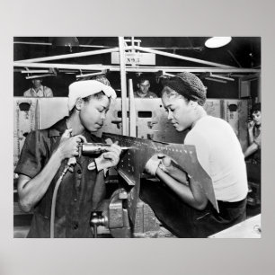 Poster Usine d'avions de 2ÈME GUERRE MONDIALE, les anné