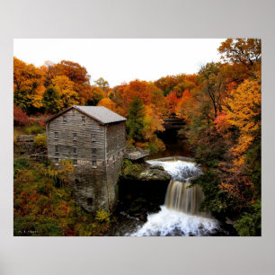 Poster Usine de Lanterman à l'automne