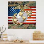 Poster USMC Eagle, Globe & Ancre (EGA) [3D] (Cuisine)