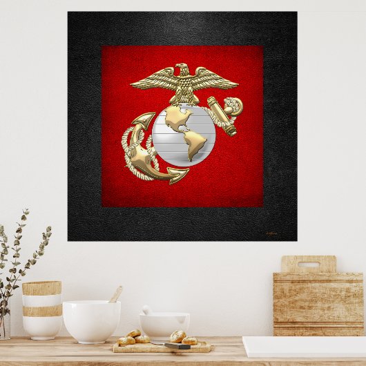 Poster USMC Eagle, Globe & Ancre (EGA) [3D] (Cuisine)