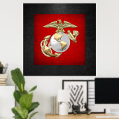 Poster USMC Eagle, Globe & Ancre (EGA) [3D] (Bureau à domicile)