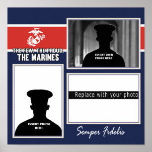 Poster Usmc les peu le collage fier de photo