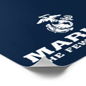 Poster USMC Les rares Logo Fiers Empilés - Blanc (Coin)