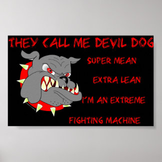 Poster USMC On m'appelle Devil Chien